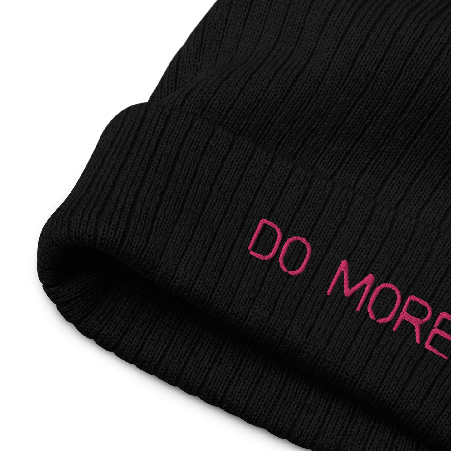 RIBBED KNIT BEANIE — DO MORE NEON
