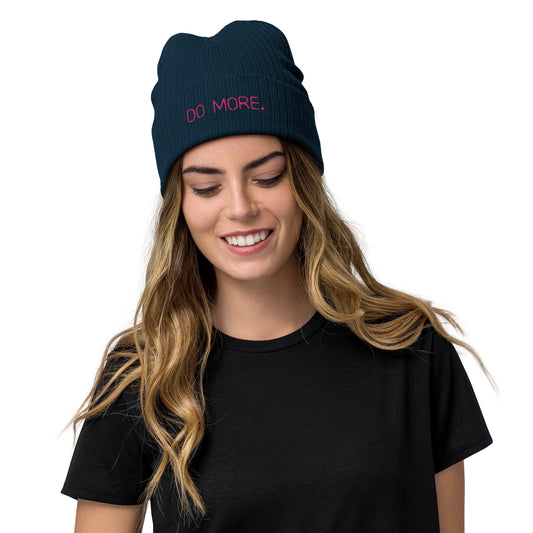 RIBBED KNIT BEANIE — DO MORE NEON