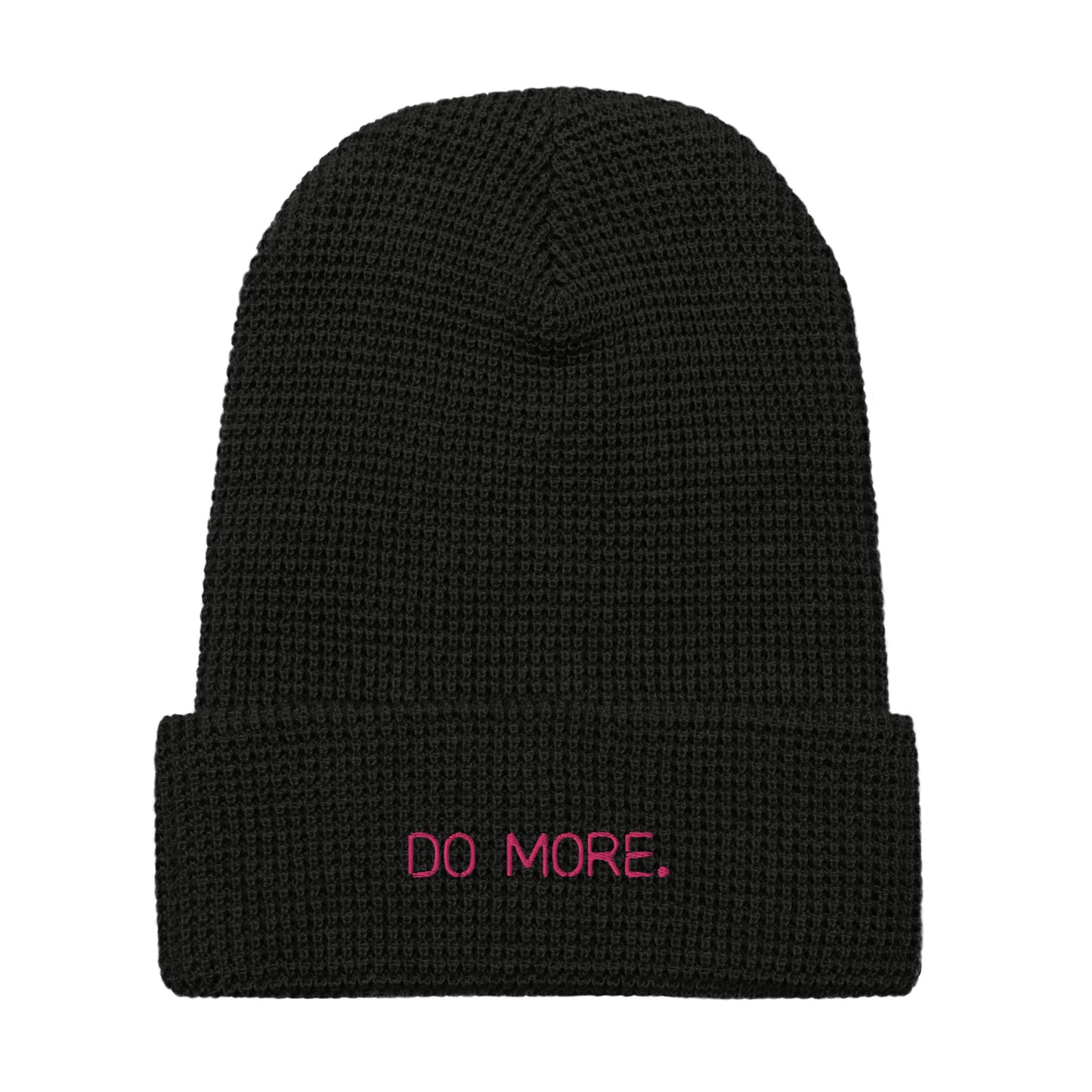 EMBROIDERED WAFFLE BEANIE - DO MORE NEON