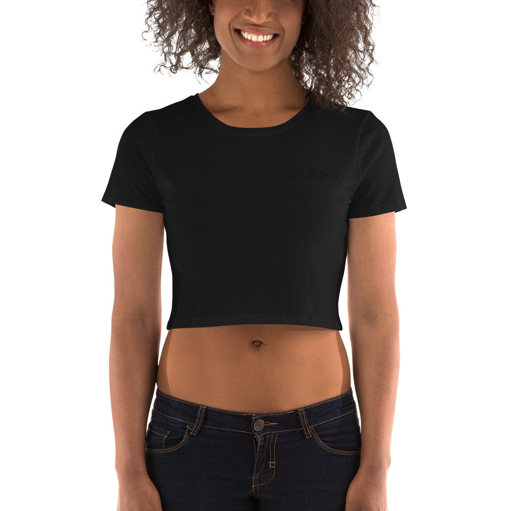 EMBROIDERED CROP TEE SHIRT — DO MORE BLACKOUT