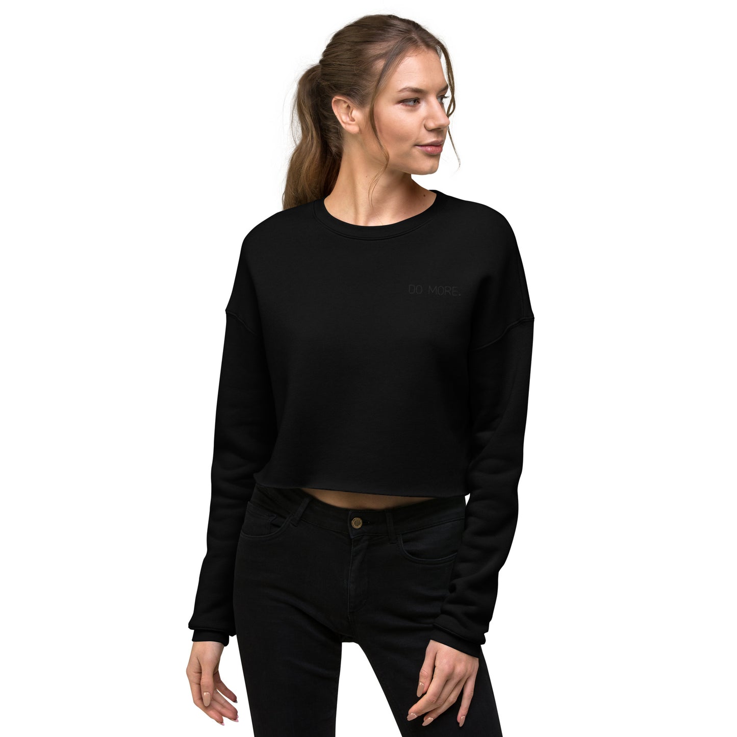 WOMEN'S CROP SWEATSHIRT – DO MORE BLACKOUT