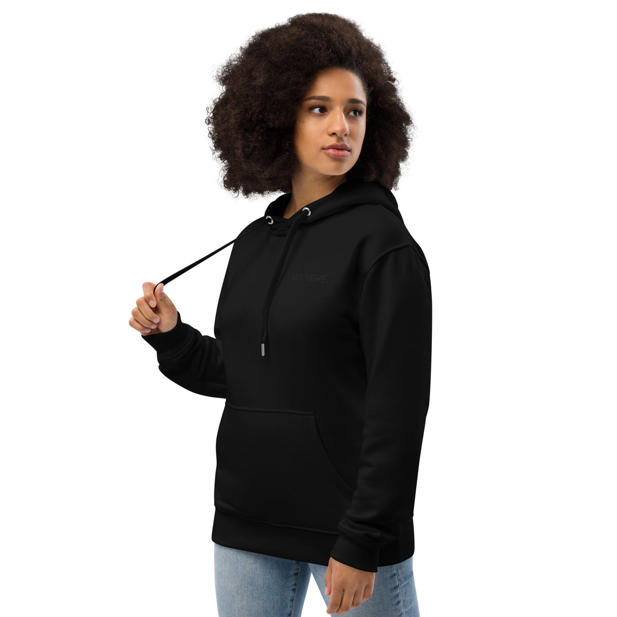 EMBROIDERED PREMIUM HOODIE — DO MORE BLACKOUT