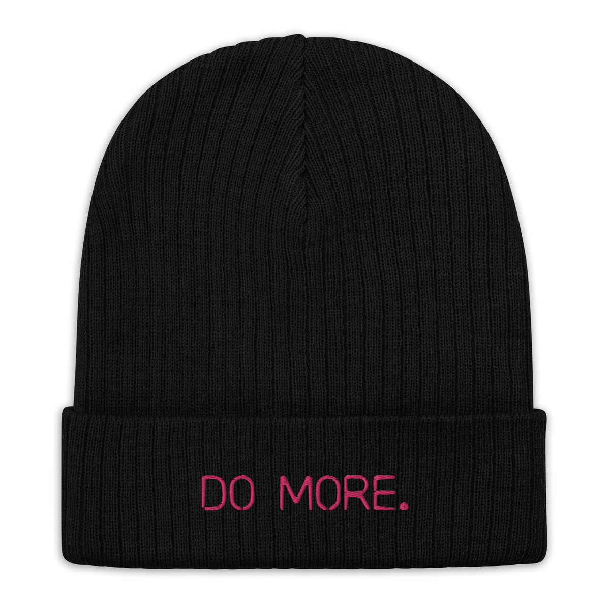 RIBBED KNIT BEANIE — DO MORE NEON