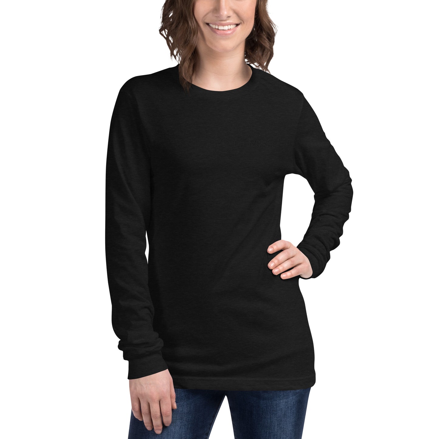EMBROIDERED UNISEX LONG SLEEVE SHIRT — DO MORE BLACKOUT