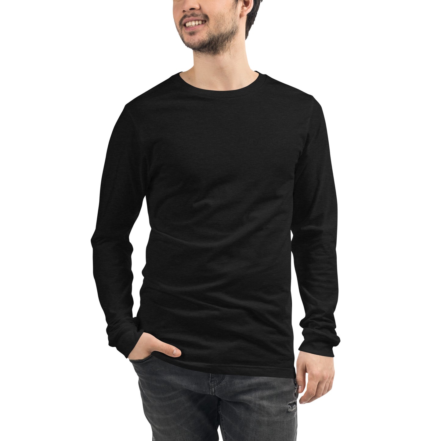 EMBROIDERED UNISEX LONG SLEEVE SHIRT — DO MORE BLACKOUT