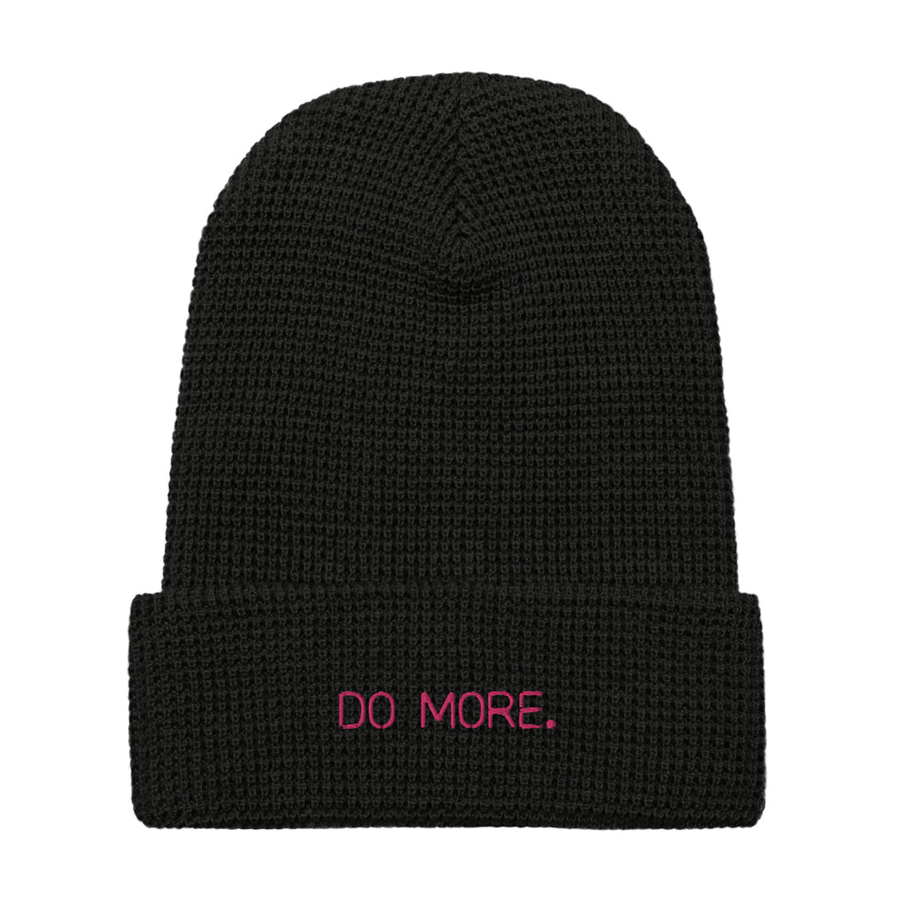 EMBROIDERED WAFFLE BEANIE - DO MORE NEON