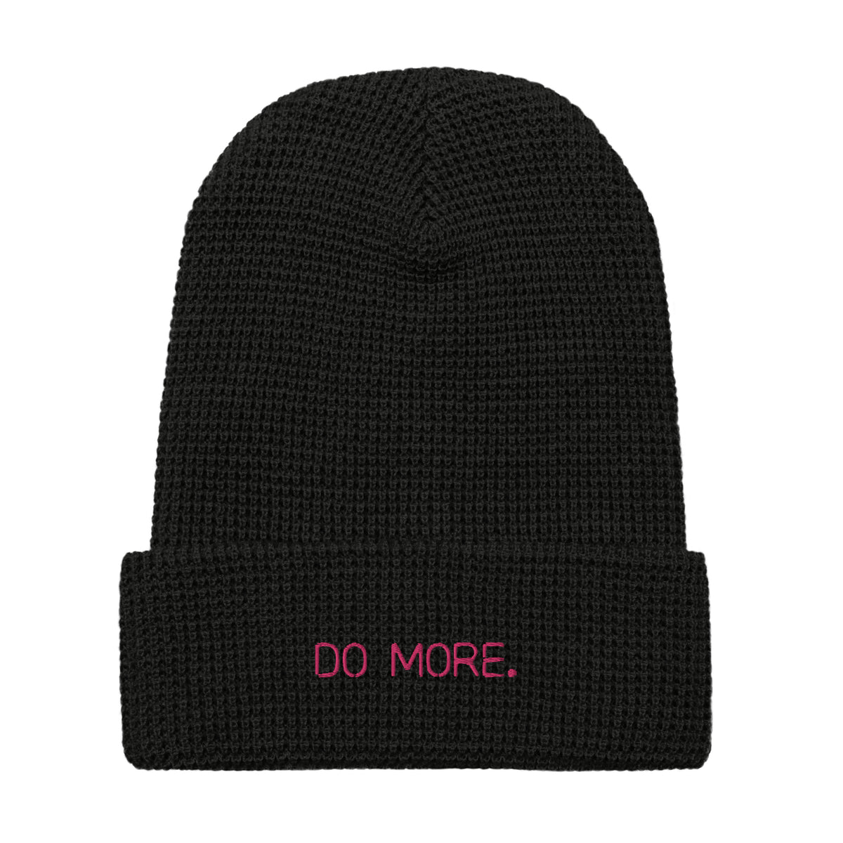 EMBROIDERED WAFFLE BEANIE - DO MORE NEON