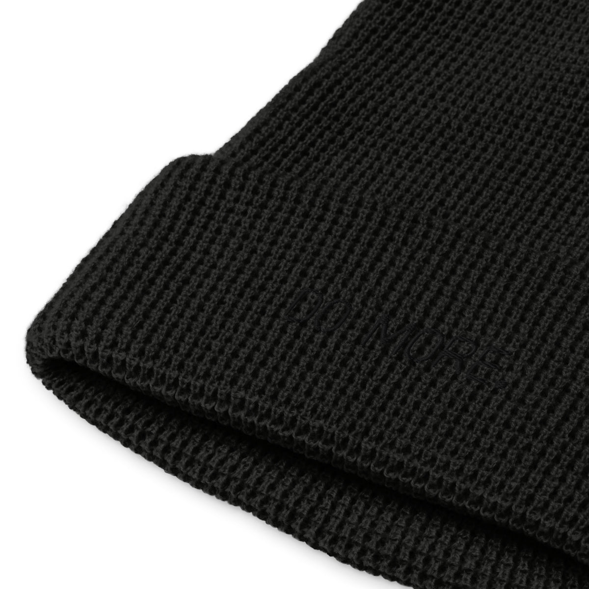 EMBROIDERED WAFFLE BEANIE - DO MORE BLACKOUT